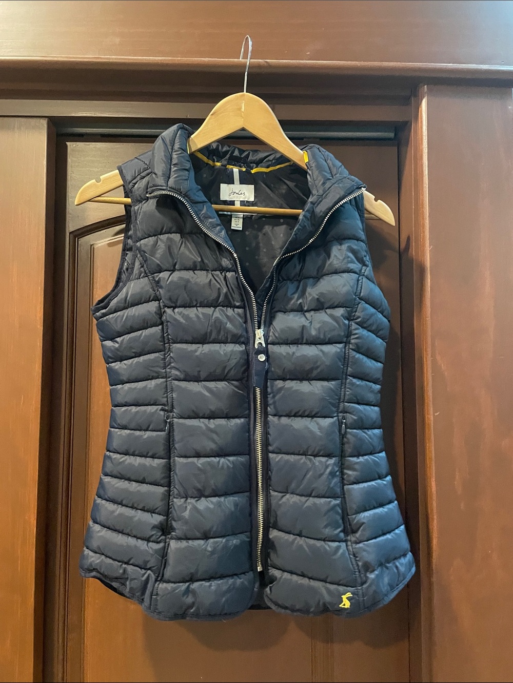 Joules Navy Quilted Lightweight Puffer Vest with Stand Collar size us 4 EUC